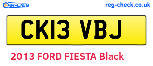CK13VBJ are the vehicle registration plates.