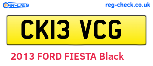 CK13VCG are the vehicle registration plates.