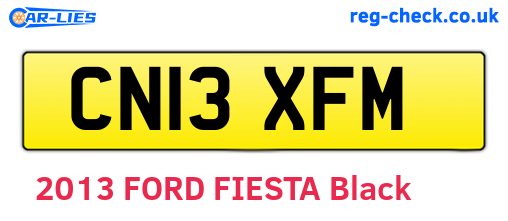 CN13XFM are the vehicle registration plates.