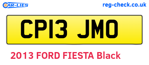 CP13JMO are the vehicle registration plates.