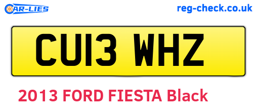 CU13WHZ are the vehicle registration plates.