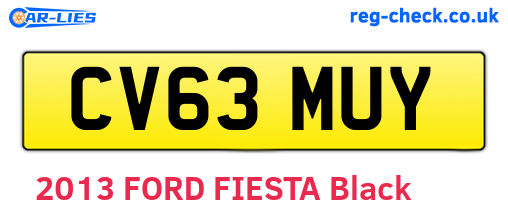 CV63MUY are the vehicle registration plates.