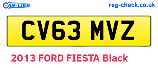 CV63MVZ are the vehicle registration plates.