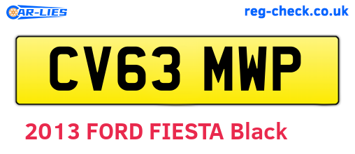 CV63MWP are the vehicle registration plates.