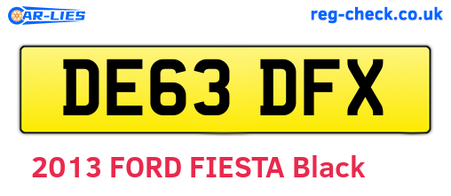 DE63DFX are the vehicle registration plates.