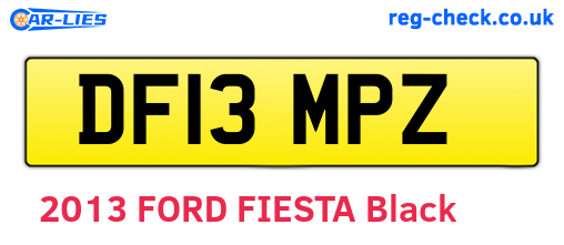 DF13MPZ are the vehicle registration plates.