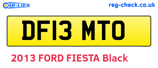 DF13MTO are the vehicle registration plates.