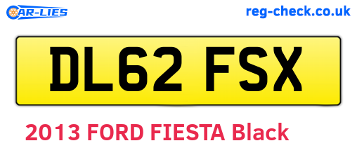 DL62FSX are the vehicle registration plates.