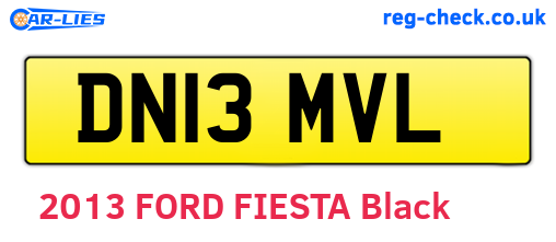 DN13MVL are the vehicle registration plates.
