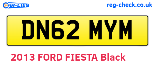 DN62MYM are the vehicle registration plates.