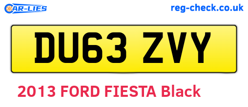 DU63ZVY are the vehicle registration plates.