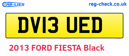 DV13UED are the vehicle registration plates.