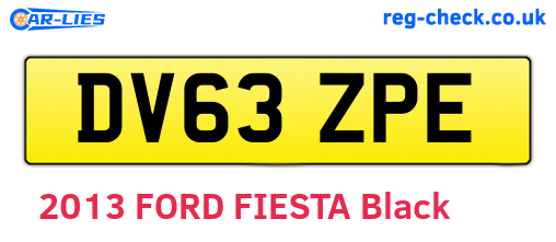 DV63ZPE are the vehicle registration plates.
