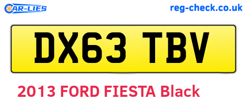 DX63TBV are the vehicle registration plates.