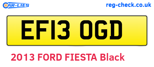 EF13OGD are the vehicle registration plates.