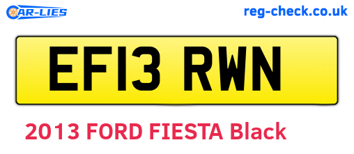 EF13RWN are the vehicle registration plates.