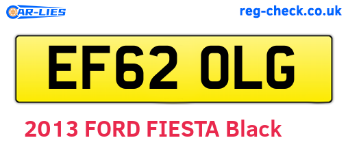 EF62OLG are the vehicle registration plates.