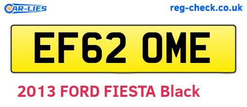 EF62OME are the vehicle registration plates.