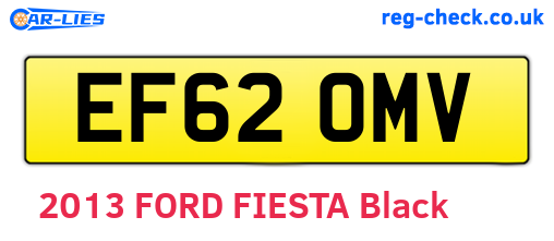 EF62OMV are the vehicle registration plates.