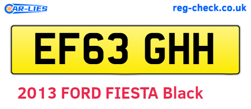 EF63GHH are the vehicle registration plates.