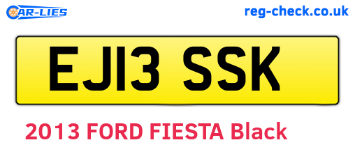 EJ13SSK are the vehicle registration plates.