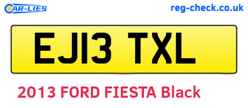 EJ13TXL are the vehicle registration plates.