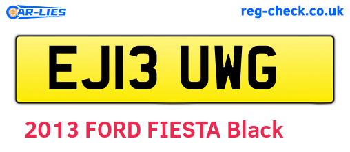 EJ13UWG are the vehicle registration plates.