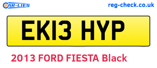 EK13HYP are the vehicle registration plates.