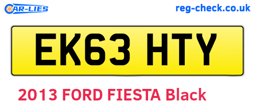 EK63HTY are the vehicle registration plates.