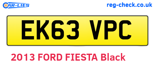 EK63VPC are the vehicle registration plates.