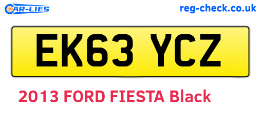 EK63YCZ are the vehicle registration plates.