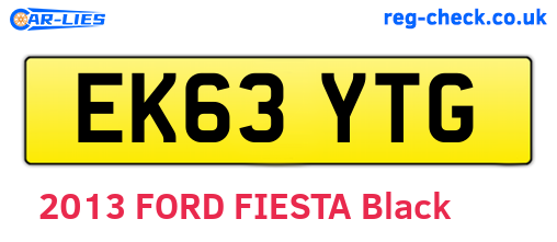 EK63YTG are the vehicle registration plates.