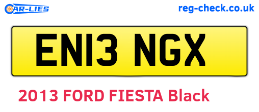 EN13NGX are the vehicle registration plates.