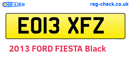 EO13XFZ are the vehicle registration plates.