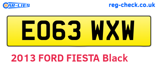 EO63WXW are the vehicle registration plates.