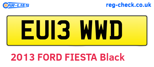 EU13WWD are the vehicle registration plates.