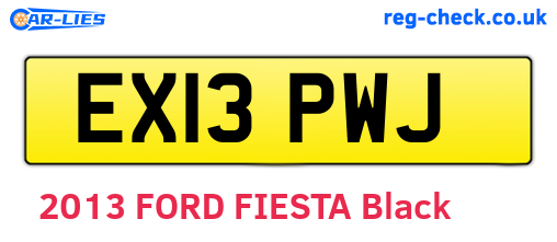 EX13PWJ are the vehicle registration plates.