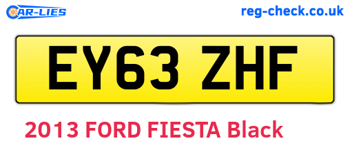 EY63ZHF are the vehicle registration plates.