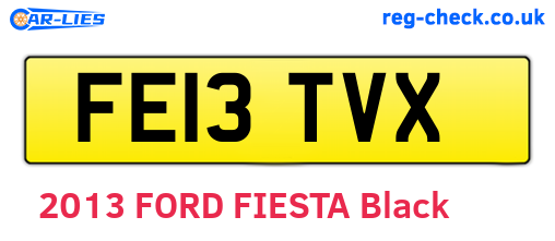 FE13TVX are the vehicle registration plates.
