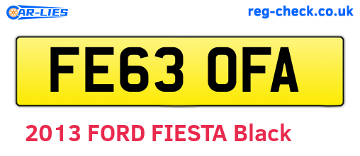 FE63OFA are the vehicle registration plates.