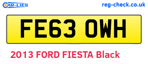 FE63OWH are the vehicle registration plates.