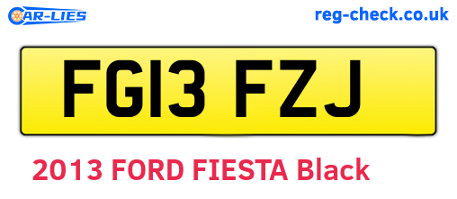 FG13FZJ are the vehicle registration plates.