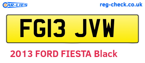 FG13JVW are the vehicle registration plates.
