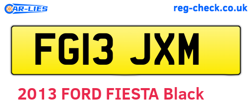 FG13JXM are the vehicle registration plates.