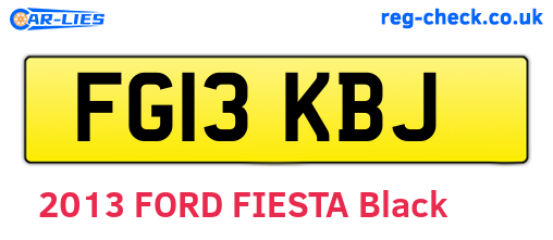 FG13KBJ are the vehicle registration plates.