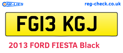 FG13KGJ are the vehicle registration plates.