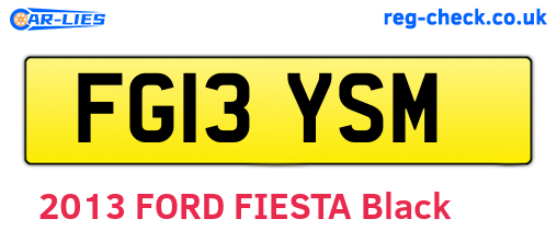 FG13YSM are the vehicle registration plates.