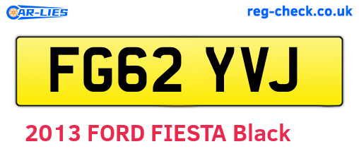 FG62YVJ are the vehicle registration plates.