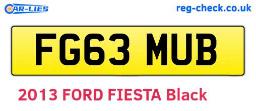 FG63MUB are the vehicle registration plates.