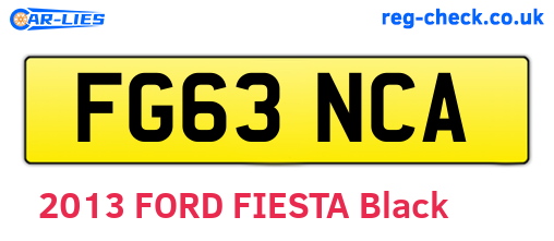 FG63NCA are the vehicle registration plates.